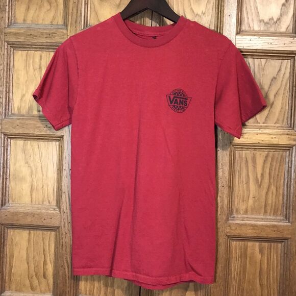 Vans Off The Wall Logo Classic Fit T-Shirt Men's S Red Dbl. Hit Surf Skate Tee - Picture 2 of 8